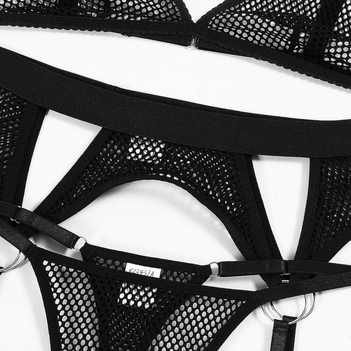 BamBam Women Bra Fishnet Temptation Hollow Sexy Lingerie Set - BamBam