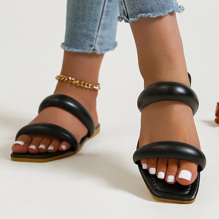 BamBam Flat Women Ladies Slippers Shoe Flat Ladies Sandals Summer Slippers Plus Size - BamBam