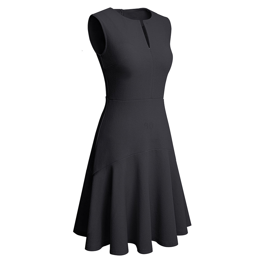 BamBam Summer Women's Elegant Sleeveless Career Mid Waist Dress - BamBam