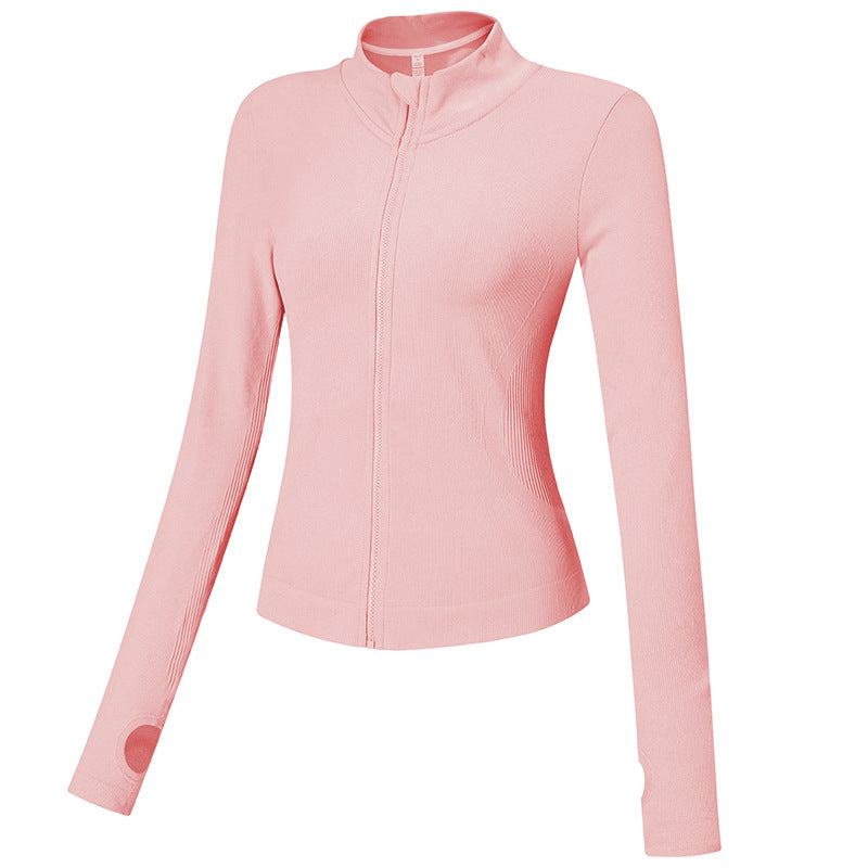 BamBam Autumn Zipper Stand Collar Sports Top Stretch Windproof Yoga Wear Women's Running Slim Fit Fitness Jacket - BamBam