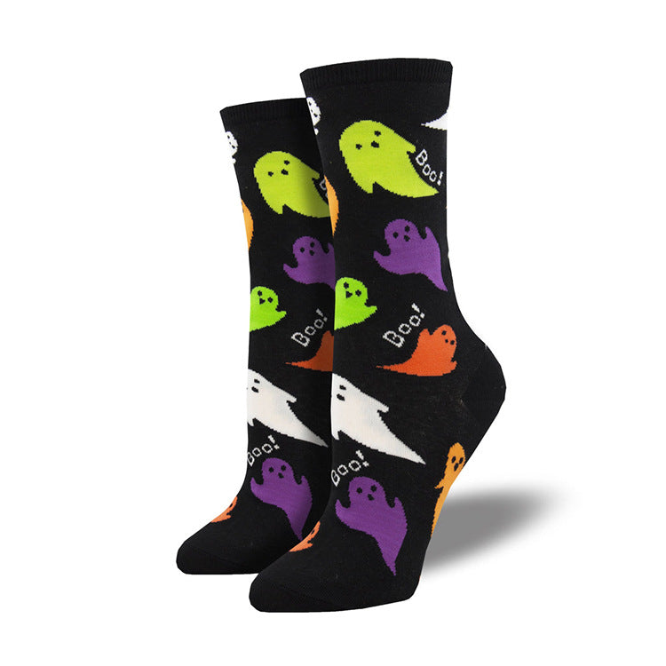 BamBam Halloween Creative Funny Pumpkin Jacquard Trendy Socks For Men And Women Mid-Calf Socks - BamBam