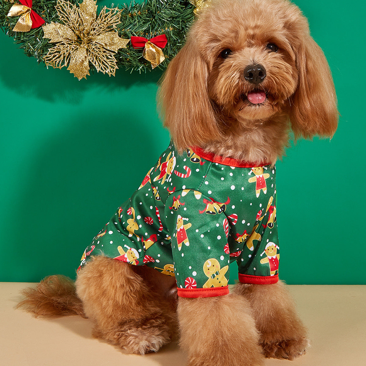 BamBam Christmas Dog Cartoon Print Cat Pet T-Shirt - BamBam