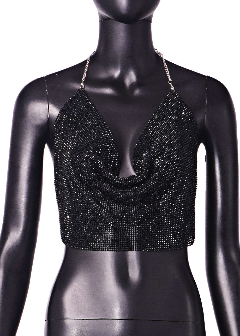 BamBam Women Metal Rhinestone Camisole Sexy Backless Tank Top - BamBam