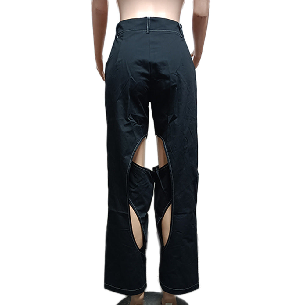 BamBam Cotton Twist Cutout Casual Pants - BamBam