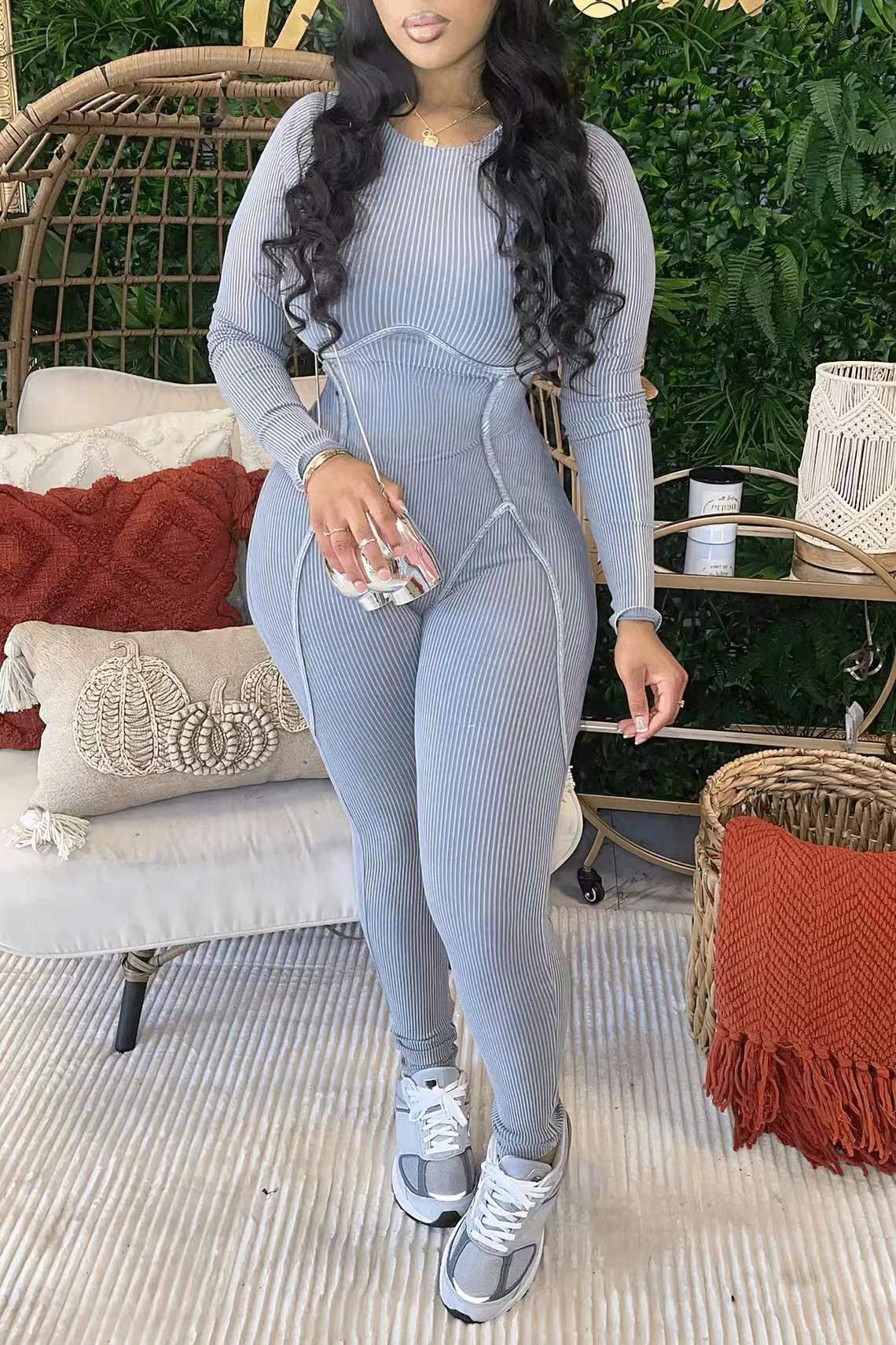 BamBam Women Long Sleeve Casual Jumpsuit - BamBam Clothing