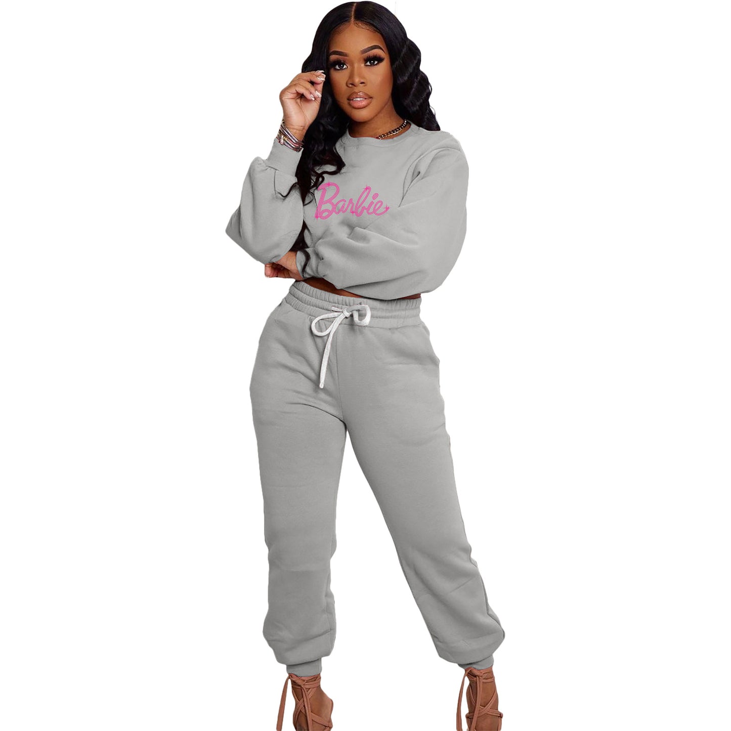 BamBam Women's Fashion Casual Sports Autumn And Winter Two-Piece Pants Set - BamBam