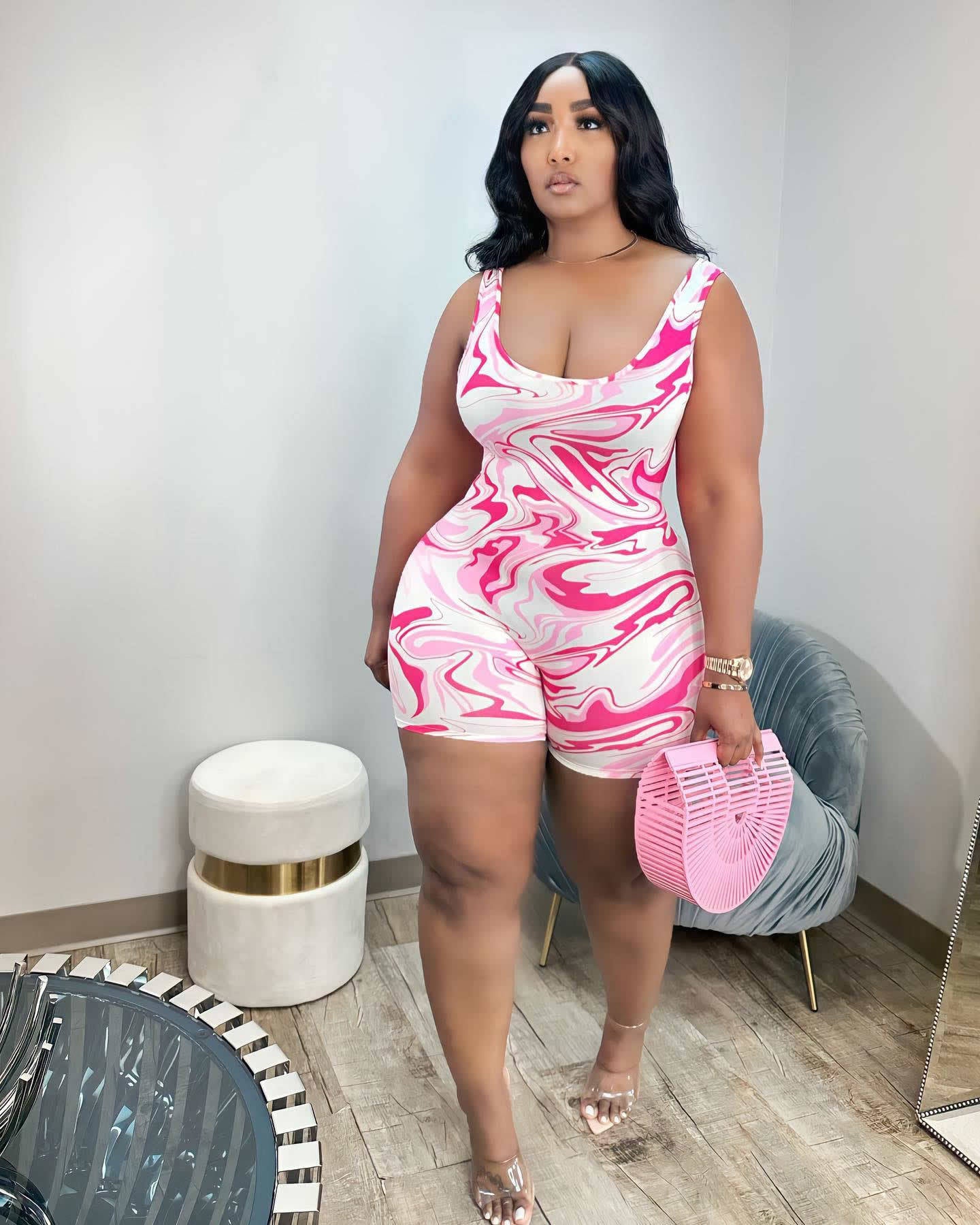 BamBam Plus Size Women Print Jumpsuit - BamBam Clothing