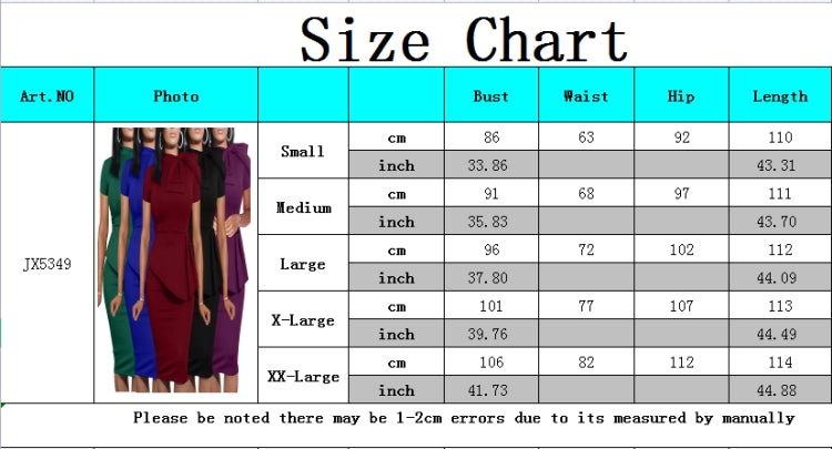 BamBam Women Summer Purple Formal Bow Short Sleeves Solid Knee-Length Office Dress - BamBam