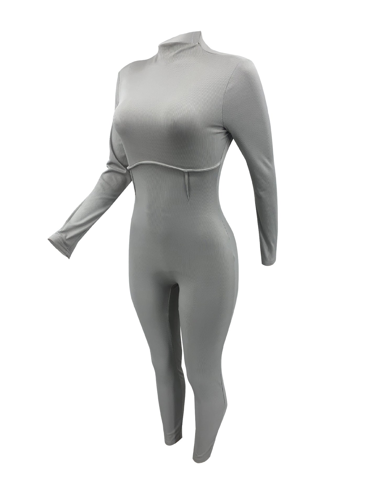 BamBam Women Casual Solid Long Sleeve Jumpsuit - BamBam Clothing