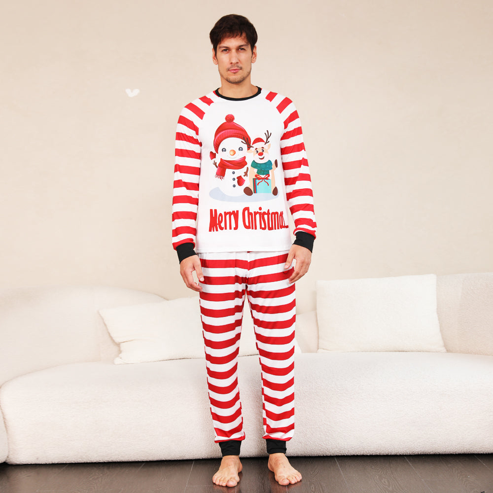 BamBam Christmas Family Wear Striped Print Pajama Set - BamBam