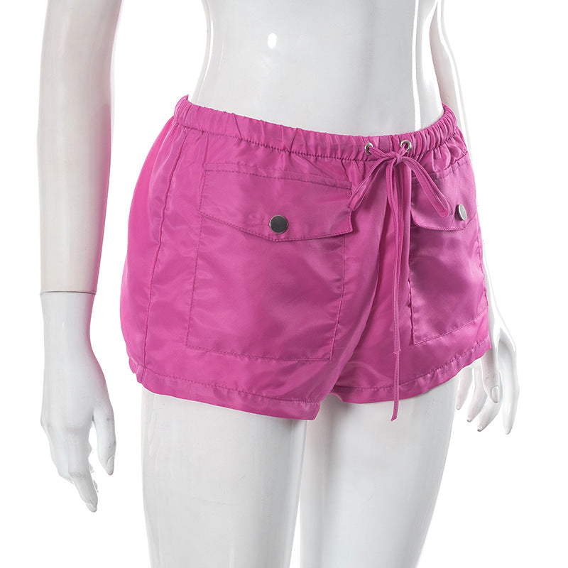 BamBam Women's Summer Pocket Tops Shorts Casual Two Piece Set Women - BamBam