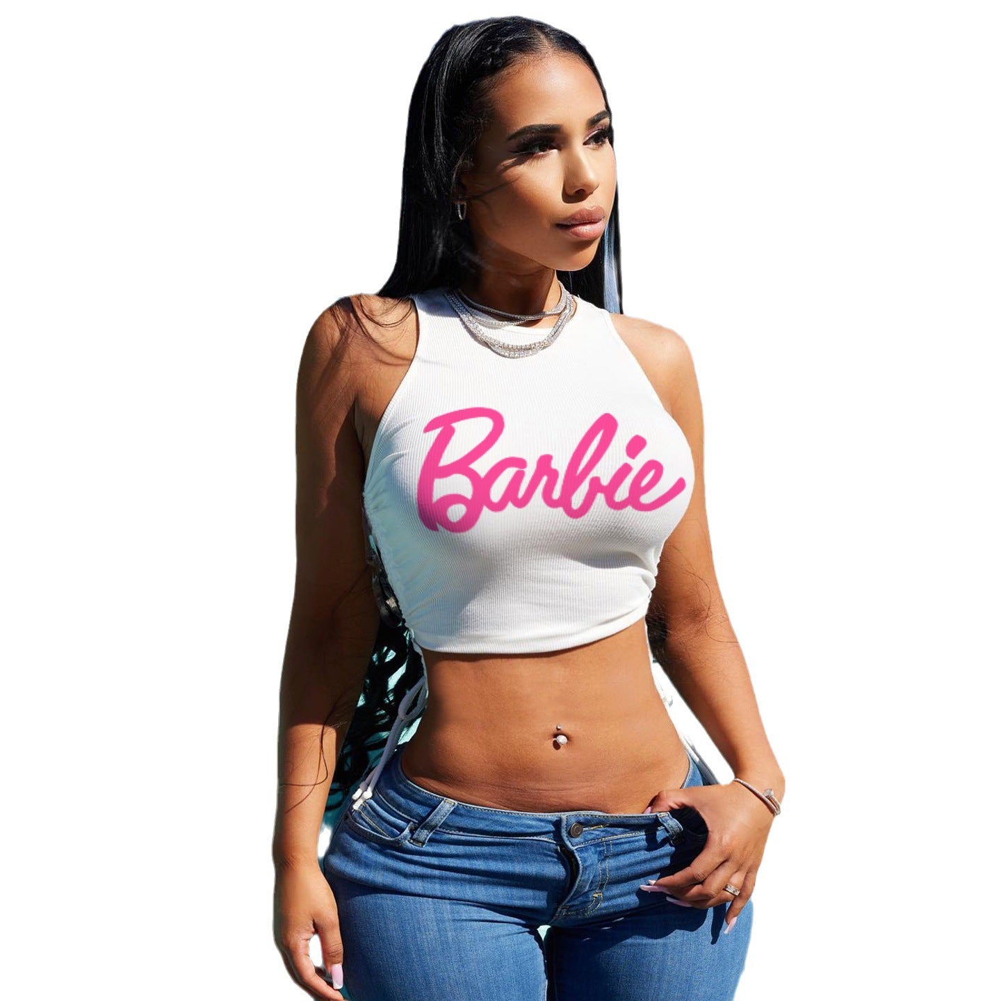 BamBam Printed sleeveless sexy vest spring and summer t-shirt fashion women's tops - BamBam