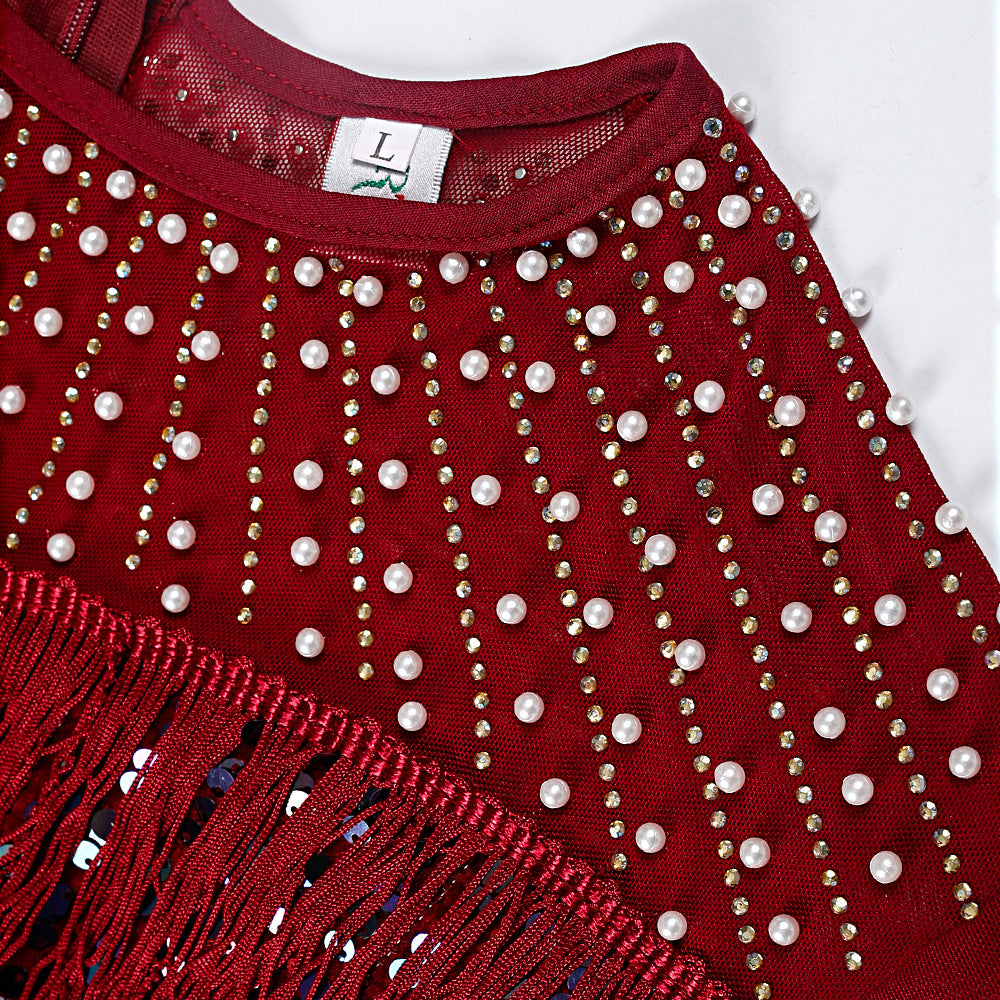 BamBam Plus Size Women Vintage Sequin Fringe Dress - BamBam