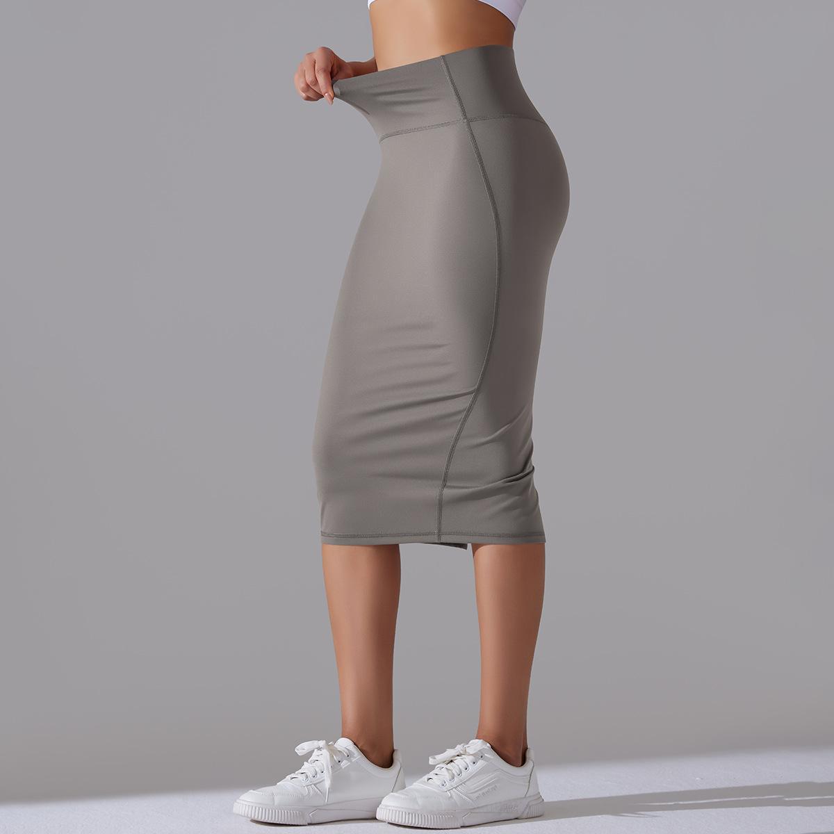 BamBam Women High Waist Stretch Slit Sports Skirt - BamBam