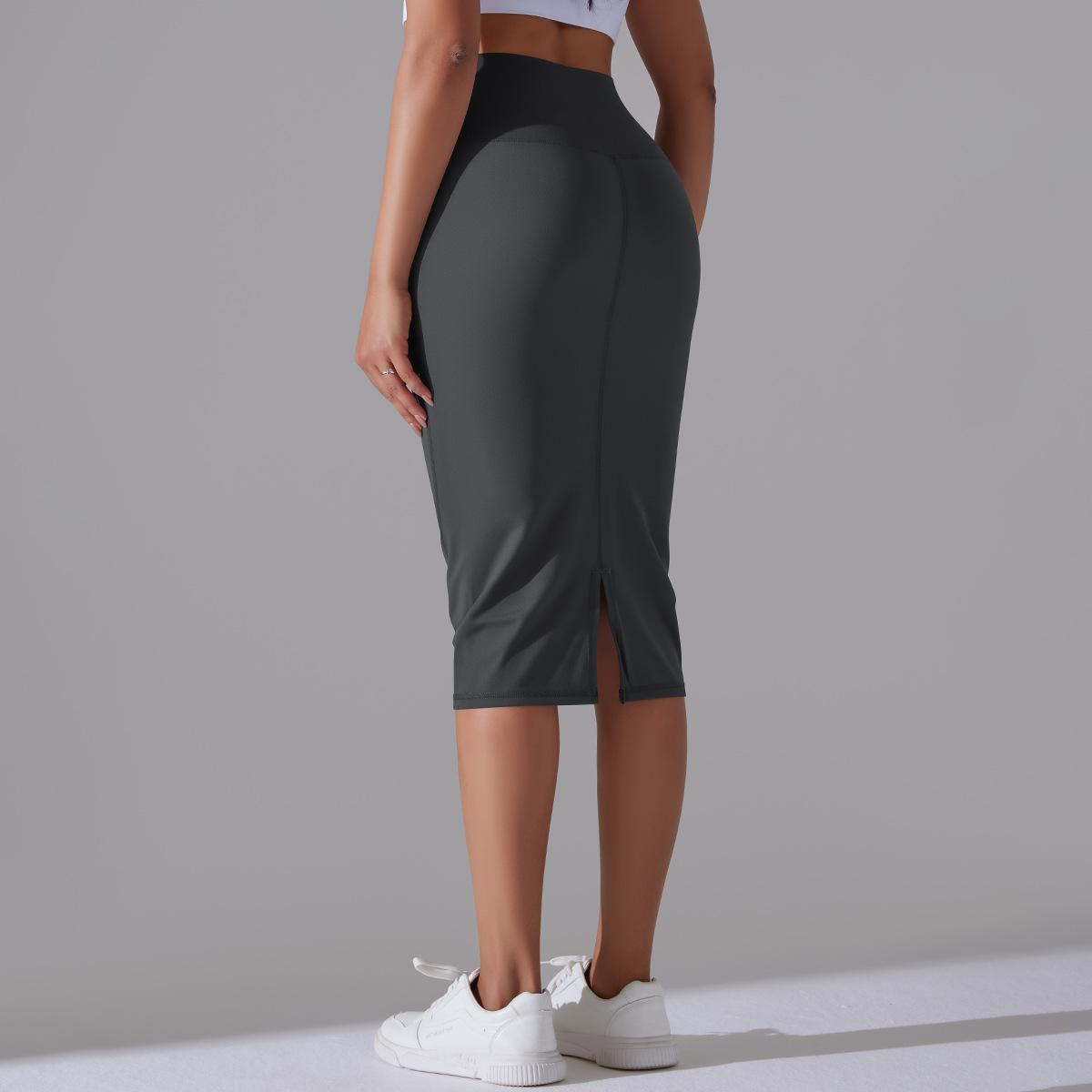 BamBam Women High Waist Stretch Slit Sports Skirt - BamBam