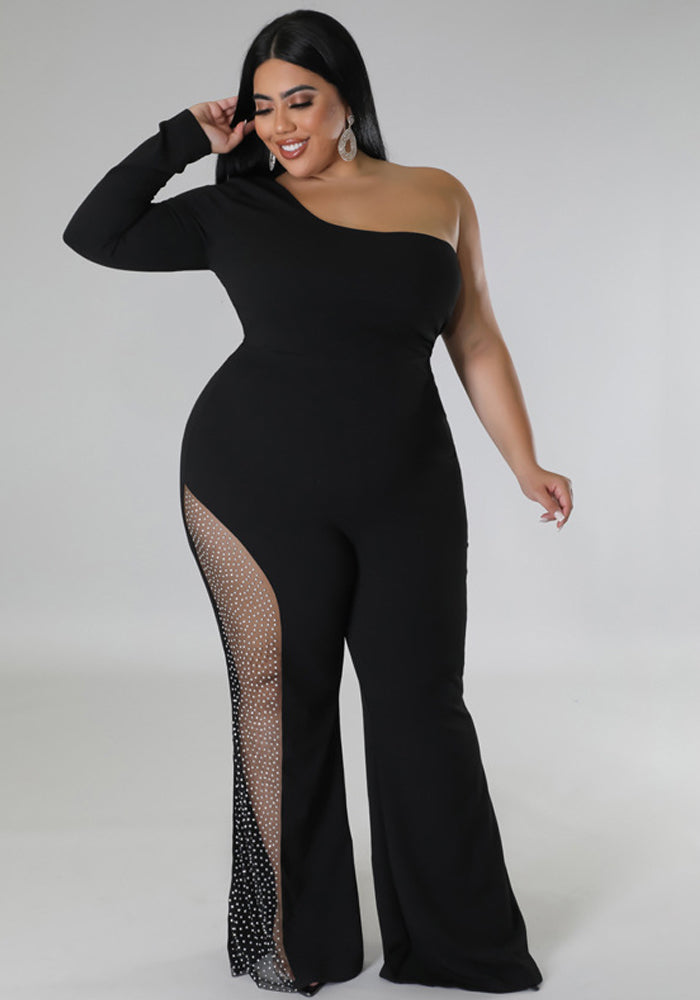 Plus Size Women's Sexy Beaded Jumpsuit