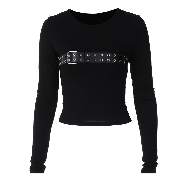 BamBam Women Fall Round Neck Long Sleeve T-Shirt - BamBam