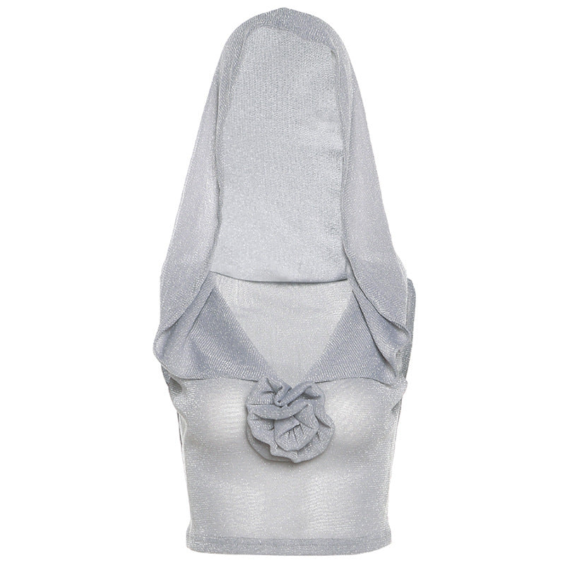 BamBam Autumn Women Sleeveless Solid Hooded Casual Top - BamBam