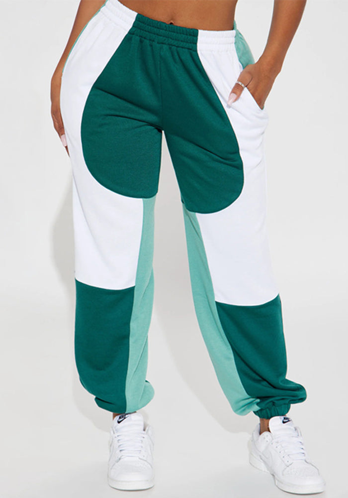 Fashionable Color Matching Loose Sports Pants Elastic Waist Outdoor Jogging Casual Sweatpants