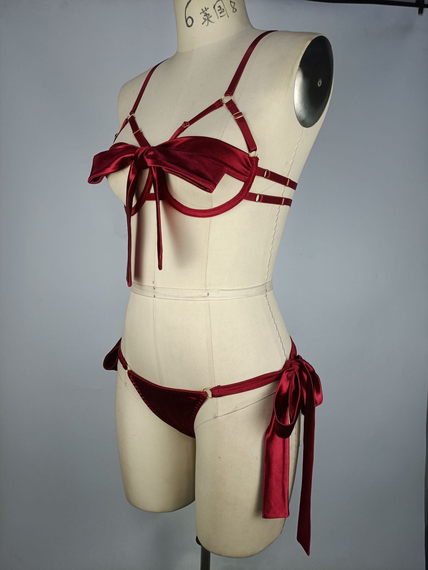 BamBam Sexy Sexy Lingerie Set Christmas Bow Temptation Underwear For Women - BamBam