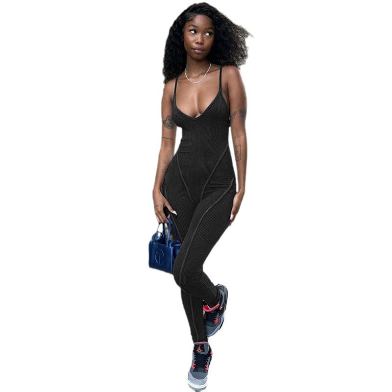 BamBam Summer Women Sexy Backless Straps Jumpsuit - BamBam Clothing