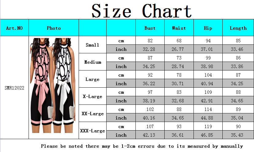 BamBam Sexy Fashion Print Sleeveless Round Neck Women's Jumpsuit - BamBam