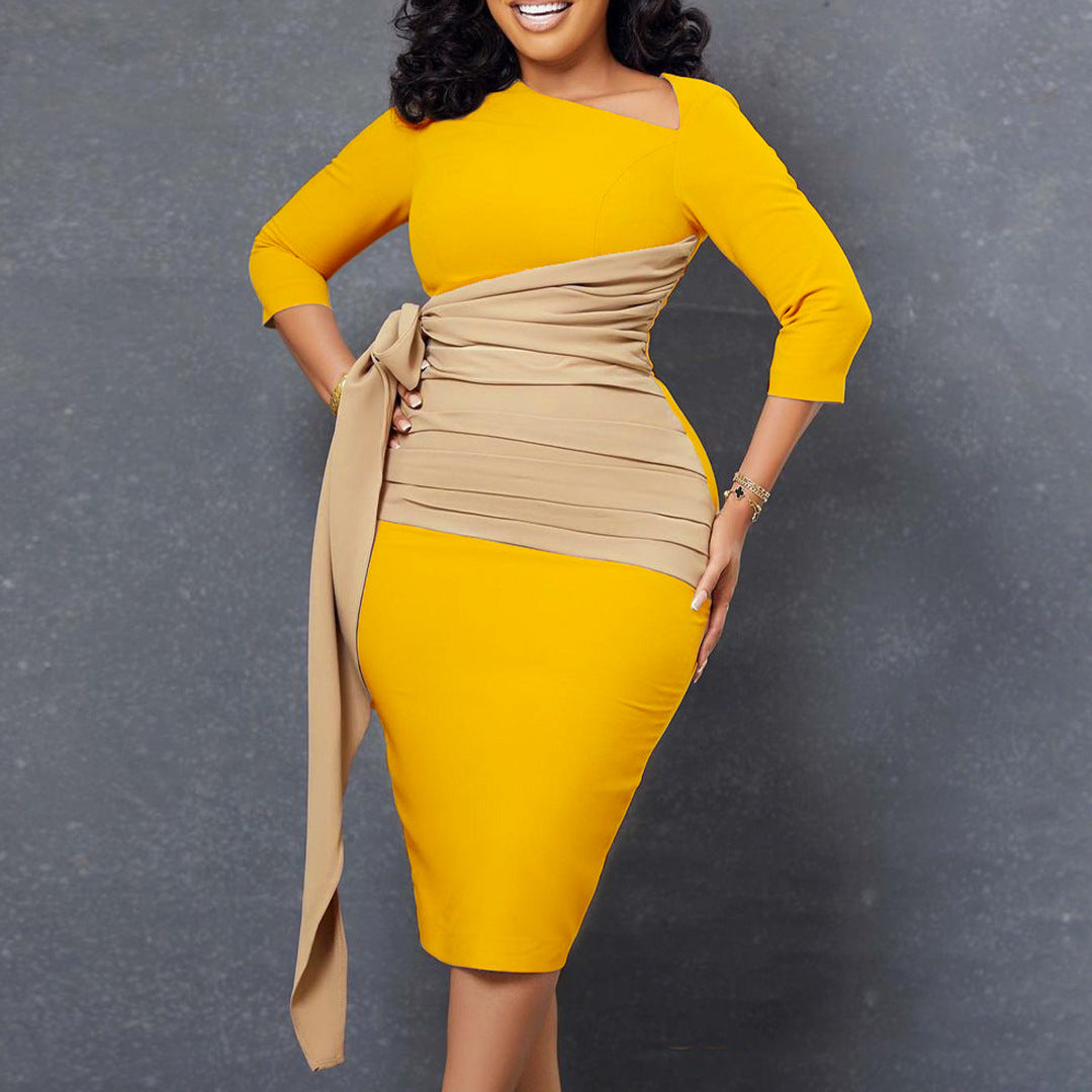 BamBam Plus Size Women'S Fall Chic Elegant Career Bodycon Office Pencil Dress African Dress - BamBam Clothing