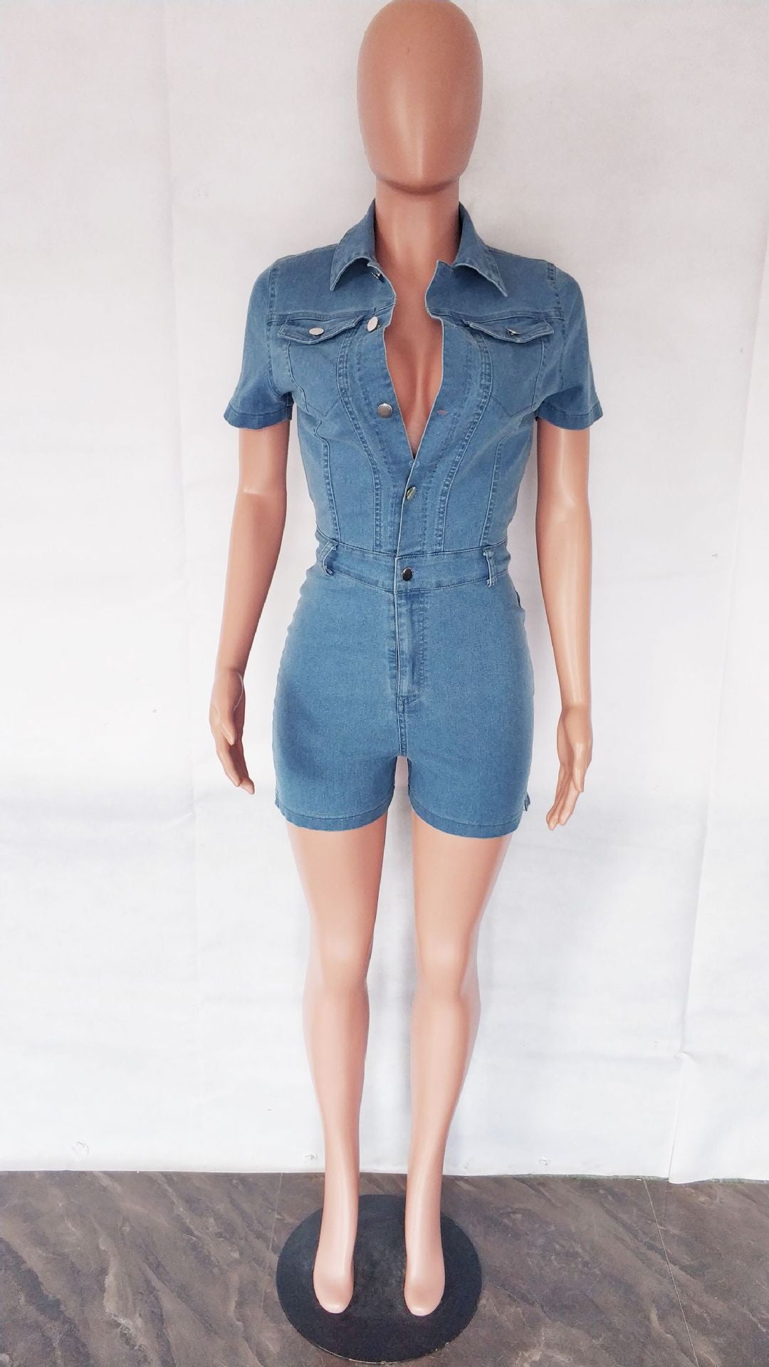 BamBam Summer Women Fashion Sexy Denim Slim Slit Skirt Denim Jumpsuit - BamBam