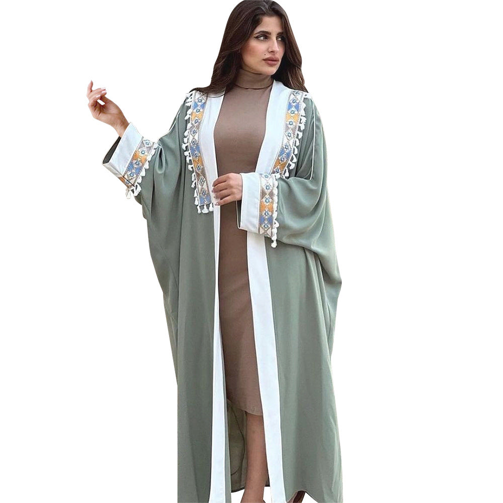 BamBam Autumn characteristic ribbed tassel Casual robe coat - BamBam