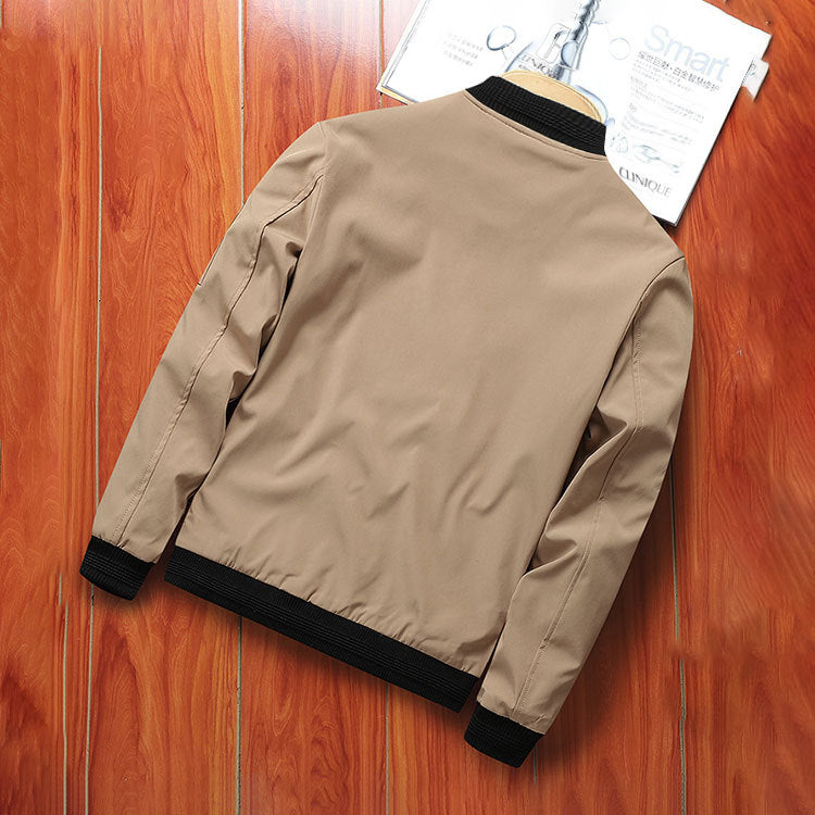 BamBam Men's Casual Zip Stand Collar Jacket - BamBam