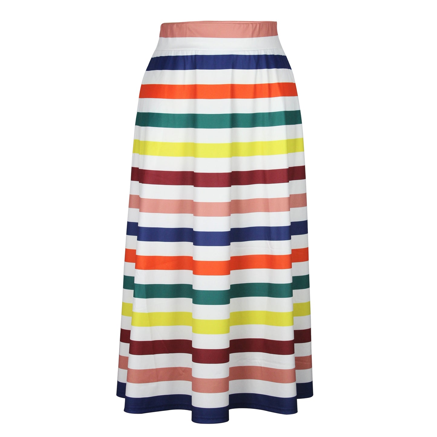 BamBam Plus Size Women's Clothing Stripe Swing Skirt - BamBam