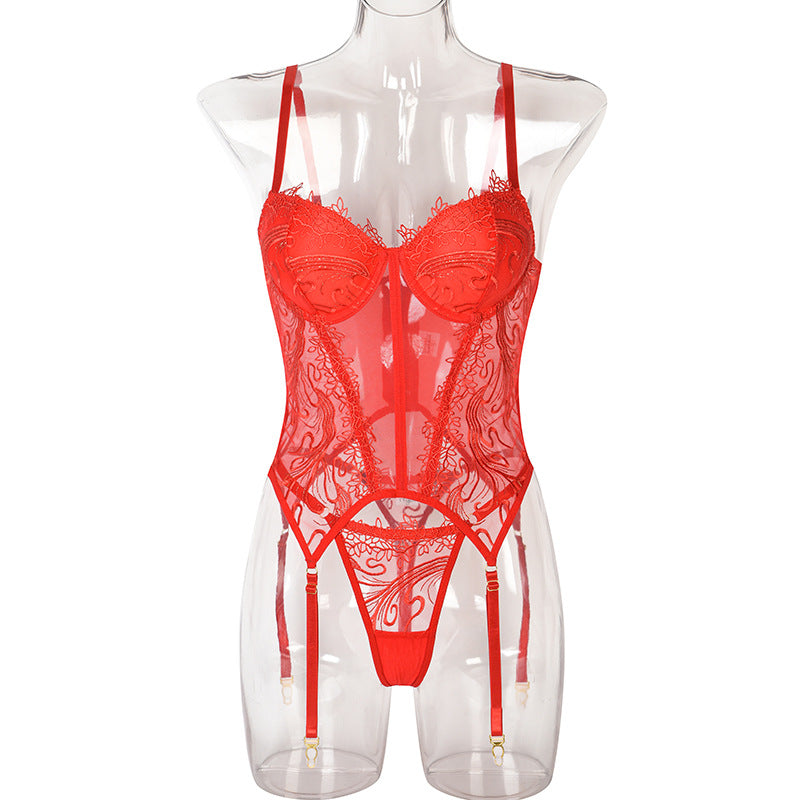 BamBam Women Lace mesh See-Through Sexy Lingerie Set - BamBam