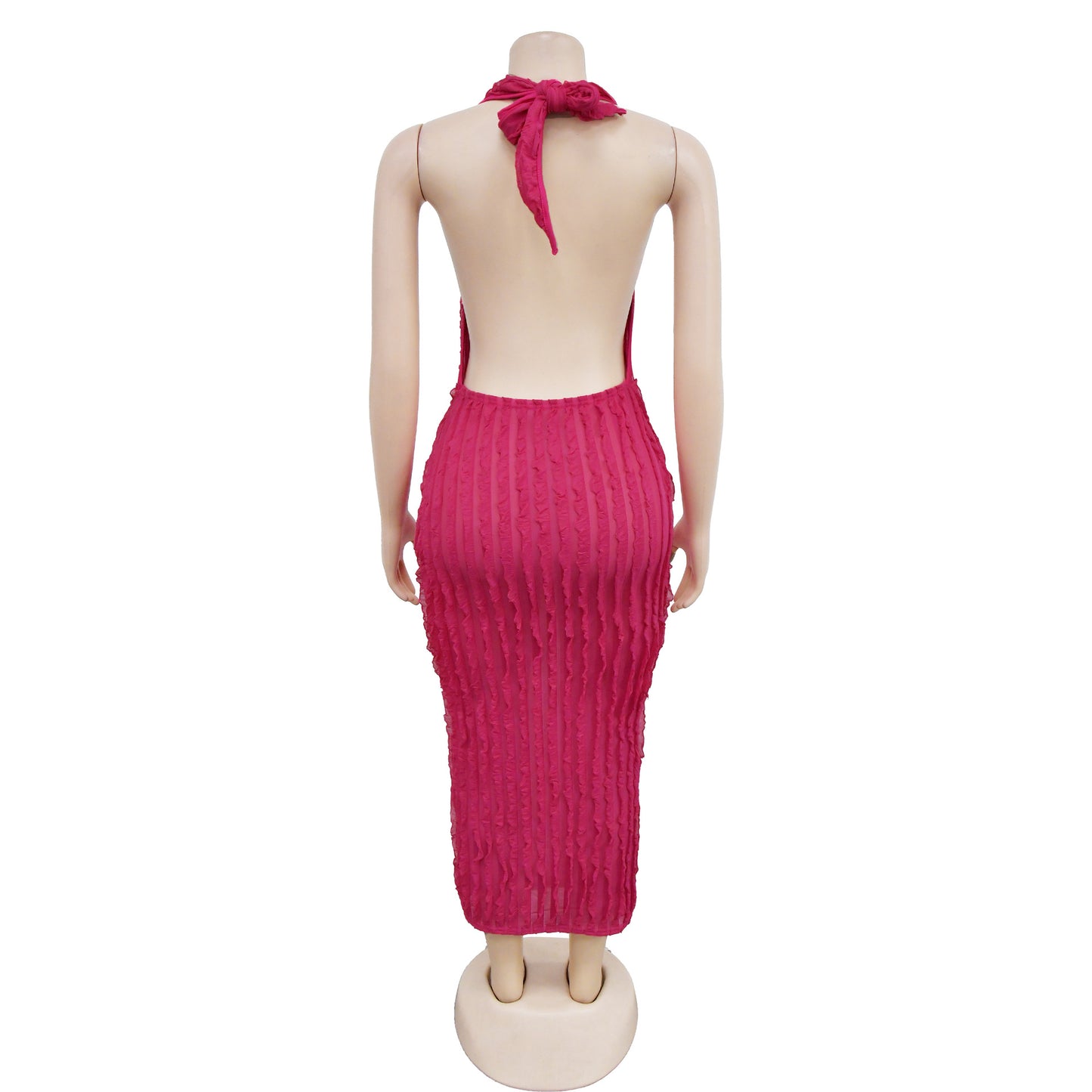 BamBam Women Solid Hollow Wavy Long Skirt - BamBam Clothing Clothing