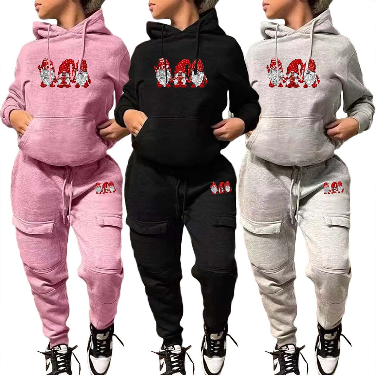BamBam Women's Fashion Casual Hooded Two Piece Sports Tracksuit - BamBam