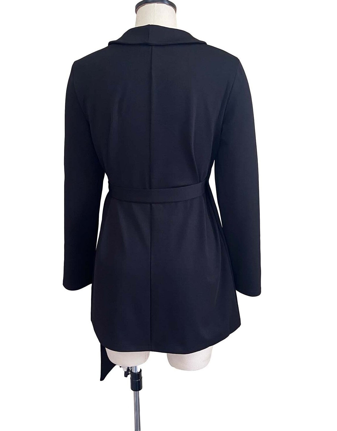BamBam Fall Professional Black Long Sleeve Knotted Blazer Dress - BamBam