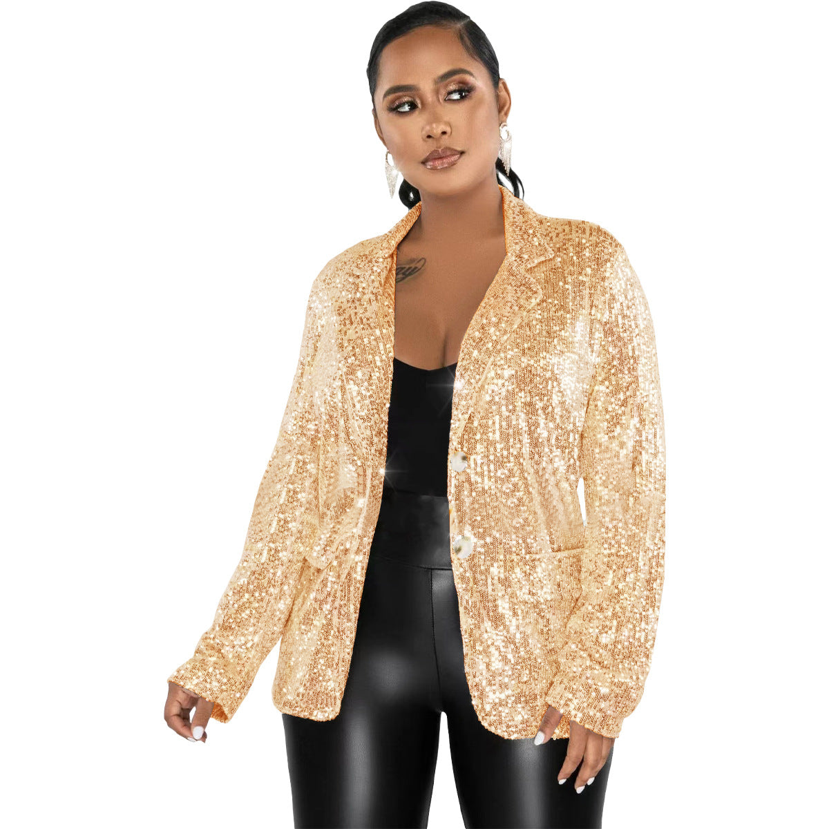 BamBam Women's Casual Sequin Blazer - BamBam Clothing