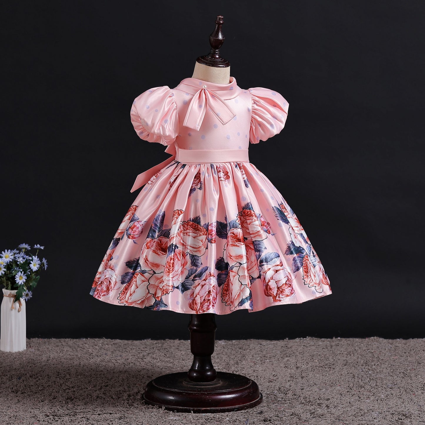 BamBam Children's Dress Birthday Princess Dress Flower Girl Little Girl Trendy Puffy Girls Performance Costume Summer - BamBam