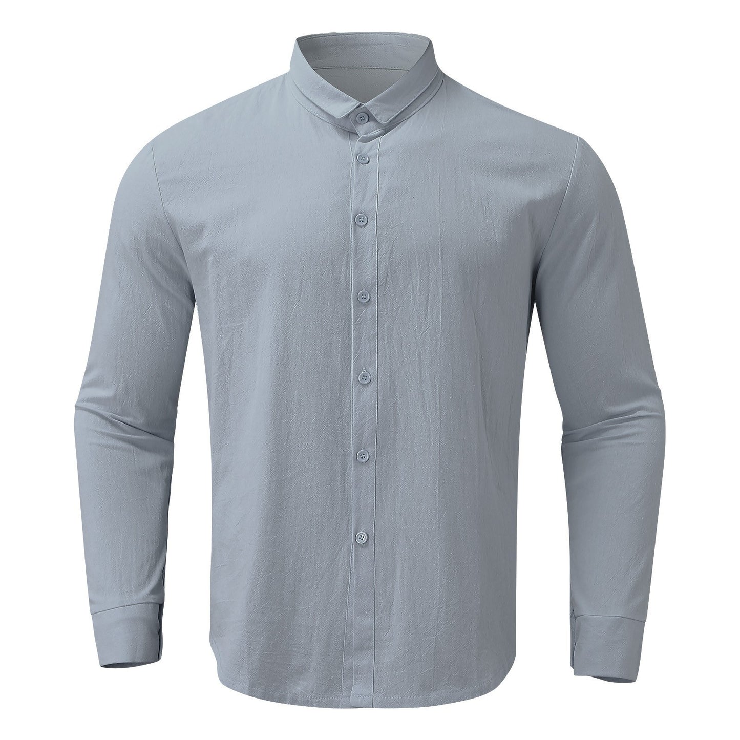 BamBam Men's Loose Business Long Sleeve Turndown Collar Shirt - BamBam